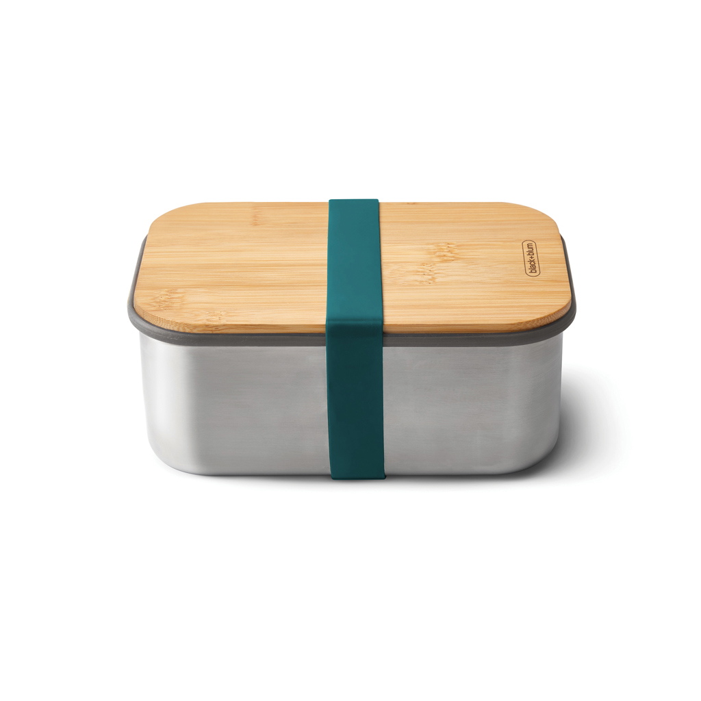Black+Blum Sandwich-Box groß aus Edelstahl mit Bambusdeckel — bedruckbar