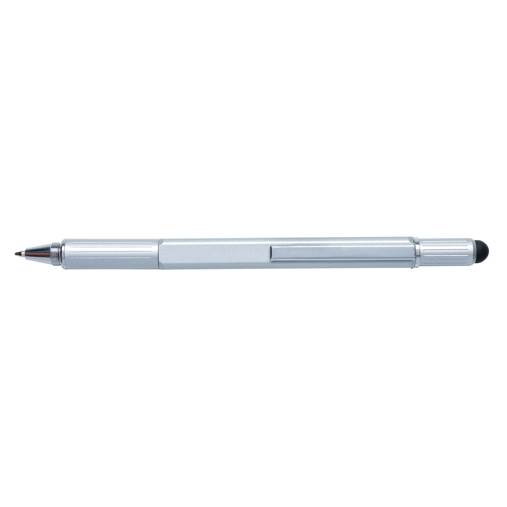 XD Collection 5-in-1 Aluminium Tool-Stift mit Wasserwaage, Skala, Schraubendreher und Stylus