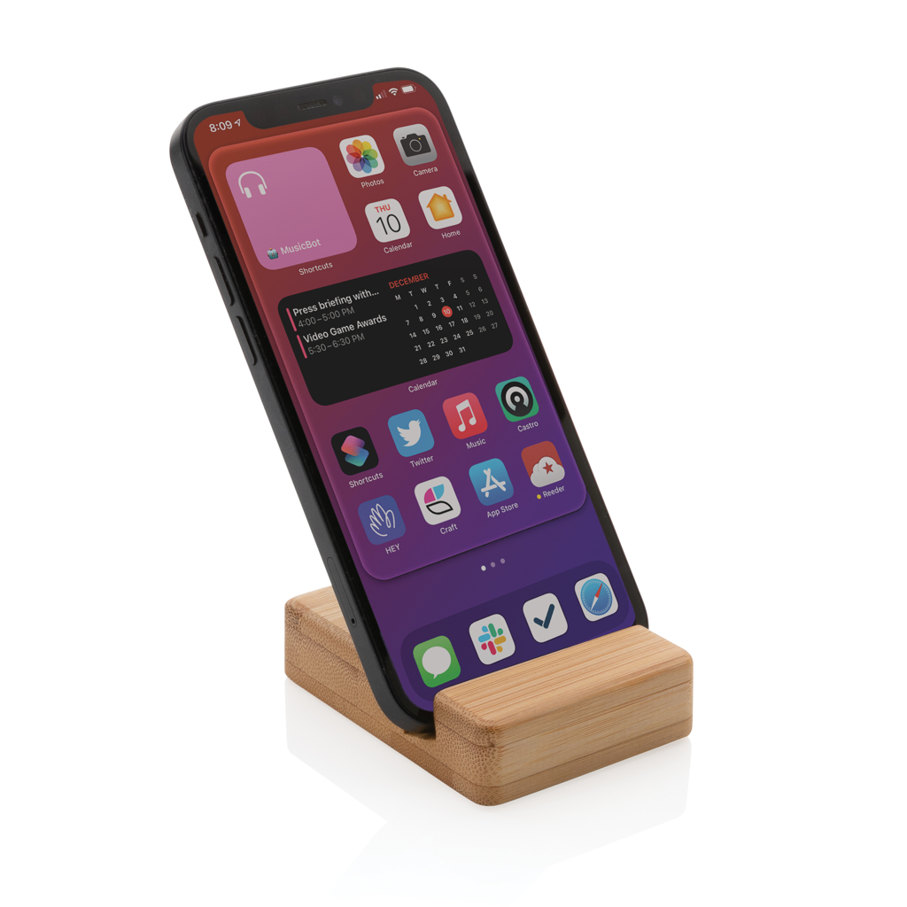 Bambus Smartphone-Halter Schreibtisch – braun