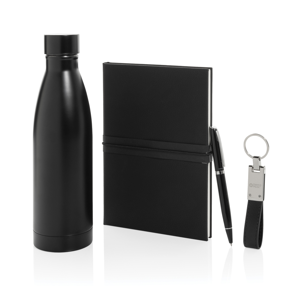 Swiss Peak RCS Deluxe Business-Set mit Flasche, Notizbuch, Kugelschreiber und Schlüsselanhänger Swiss Peak RCS Deluxe Business-Set mit Flasche, Notizbuch, Kugelschreiber und Schlüsselanhänger