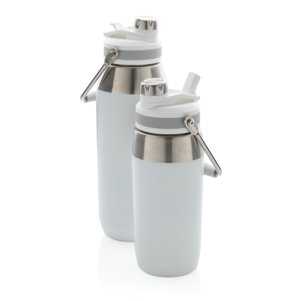 Edelstahl Thermoflasche 500ml Dual-Deckel BPA-frei weiß Edelstahl Thermoflasche 500ml Dual-Deckel BPA-frei weiß