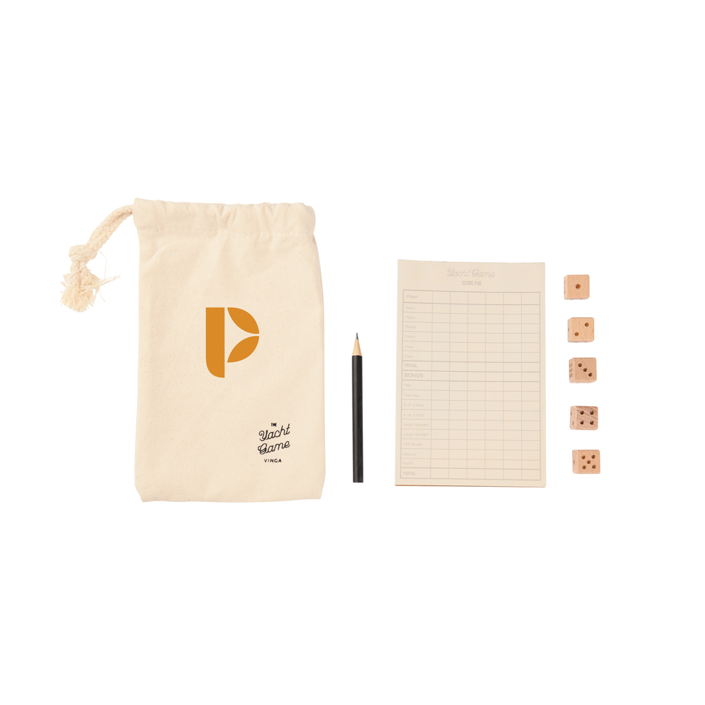 VINGA Yacht Würfelspiel aus FSC-Holz mit Baumwolltasche VINGA Yacht Würfelspiel aus FSC-Holz mit Baumwolltasche