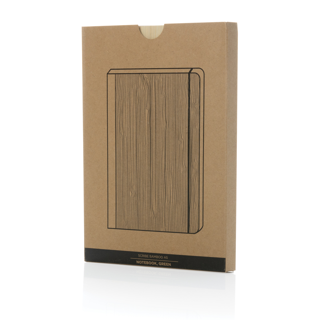 Scribe A5 Notizbuch aus Bambus FSC mit Logo-Gravur