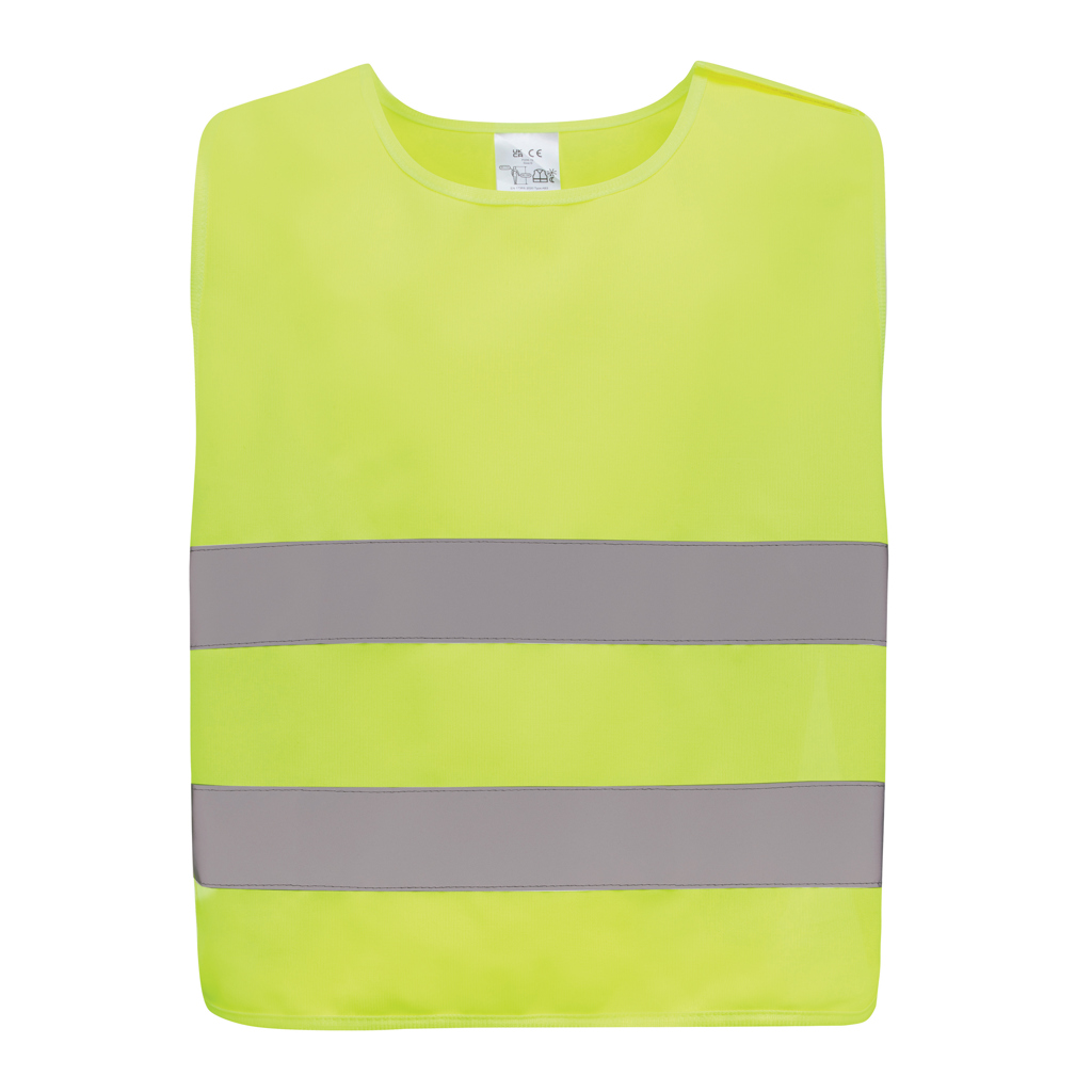 Kinder-Warnweste GRS recyceltes PET 7-12 Jahre, gelb, mit Logo bedruckbar Kinder-Warnweste GRS recyceltes PET 7-12 Jahre, gelb, mit Logo bedruckbar