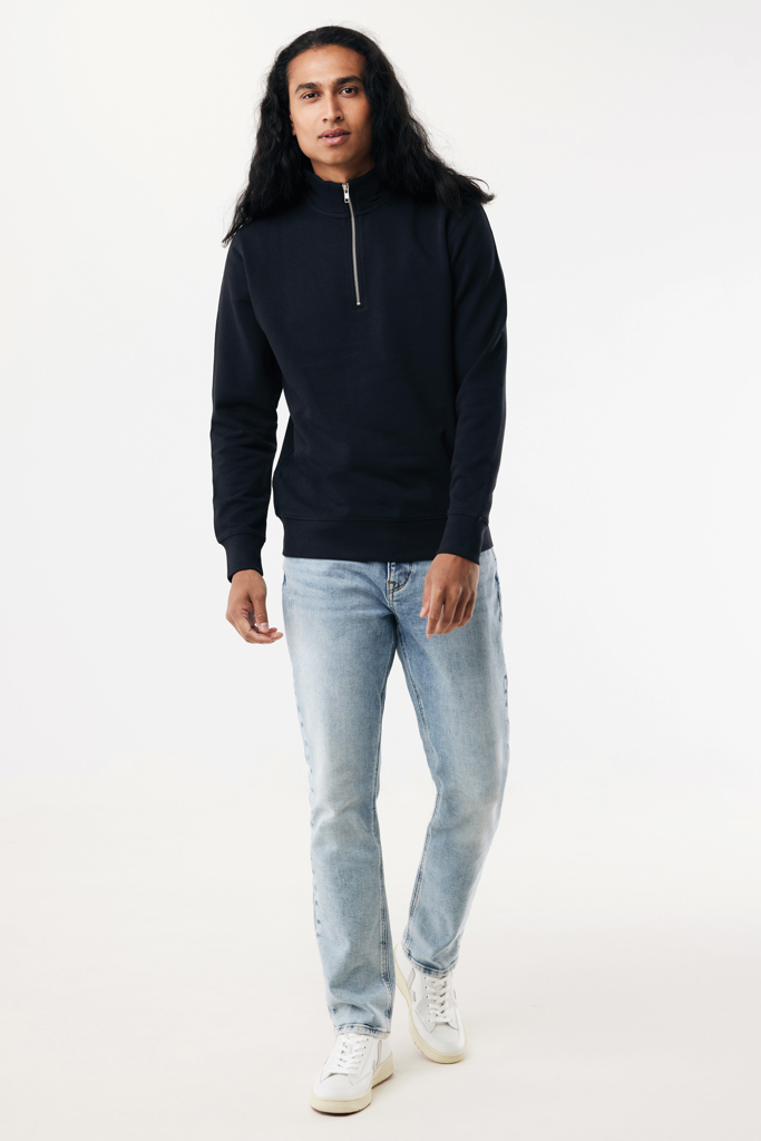 iqoniq Elgon Unisex Quarter-Zip Pullover aus 30 % recycelter & 70 % Bio-Baumwolle, 300 g/m², bedruckbar