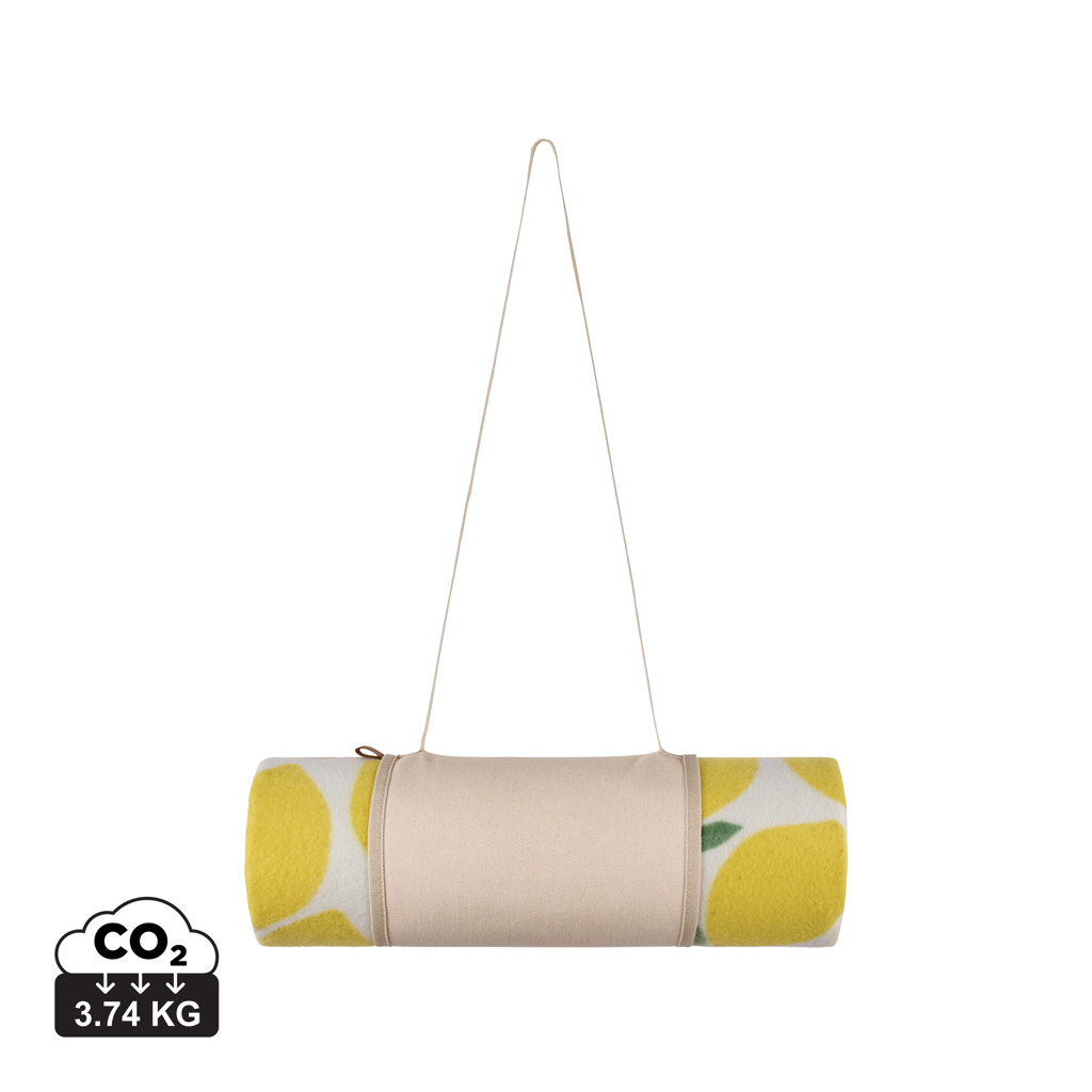 VINGA Arwe GRS Picknick-Decke gelb mit Logo bedrucken