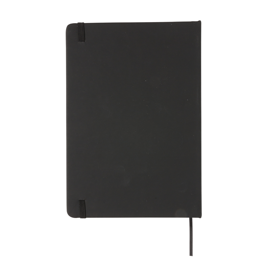 XD Collection A5 Notizbuch mit PU-Hardcover, liniert, schwarz – mit Logo veredelbar