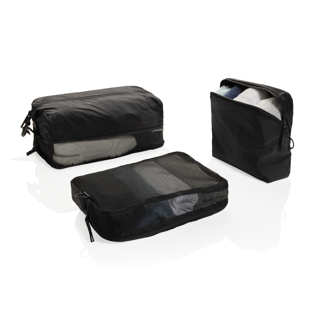 XD Xclusive KENTO URBAN Packing Cube Set 3-teilig aus RCS-recyceltem Nylon mit Logodruck XD Xclusive KENTO URBAN Packing Cube Set 3-teilig aus RCS-recyceltem Nylon mit Logodruck