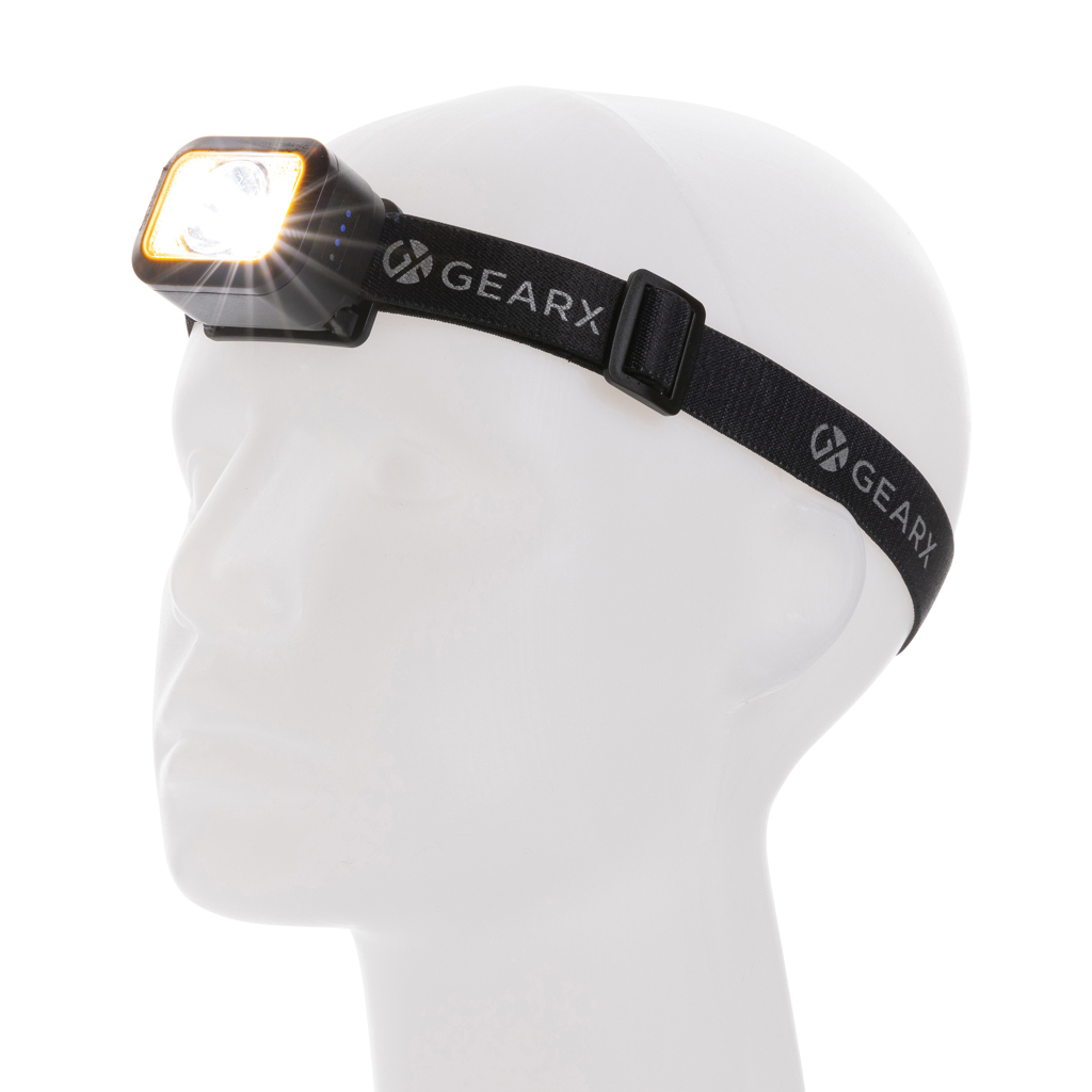 GearX Hochleistungs-Kopflampe 250 Lumen aus RCS-recyceltem ABS, USB-C GearX Hochleistungs-Kopflampe 250 Lumen aus RCS-recyceltem ABS, USB-C