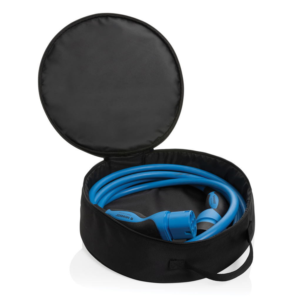 Volty Aware™ RPET EV-Kabeltasche, schwarz, bedruckbar Volty Aware™ RPET EV-Kabeltasche, schwarz, bedruckbar