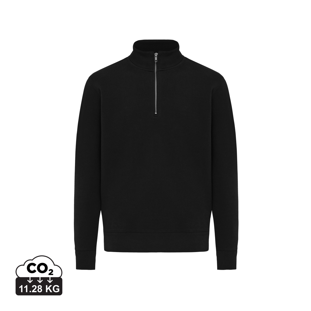 iqoniq Elgon Unisex Quarter-Zip Pullover aus 30 % recycelter & 70 % Bio-Baumwolle, 300 g/m², bedruckbar