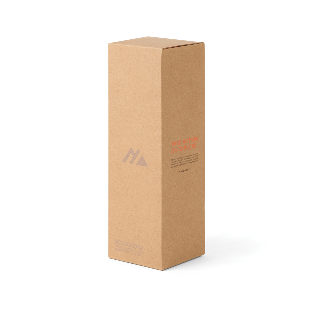 Nordic Drift Trail Titan-Wasserflasche 600 ml, ultraleicht, mit Lasergravur oder Tampondruck