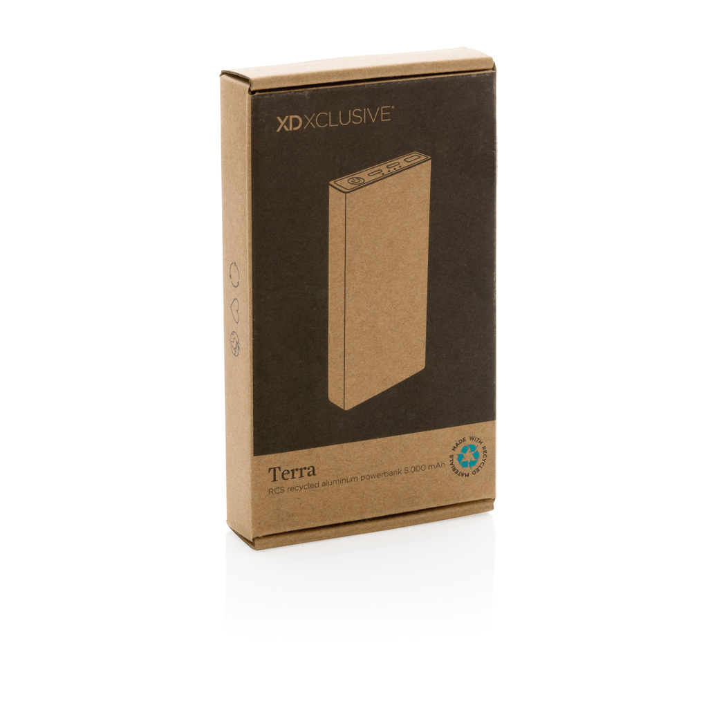 Terra 5000 mAh Powerbank Aluminium - Innovatives Event-Gadget mit Logo Terra 5000 mAh Powerbank Aluminium - Innovatives Event-Gadget mit Logo
