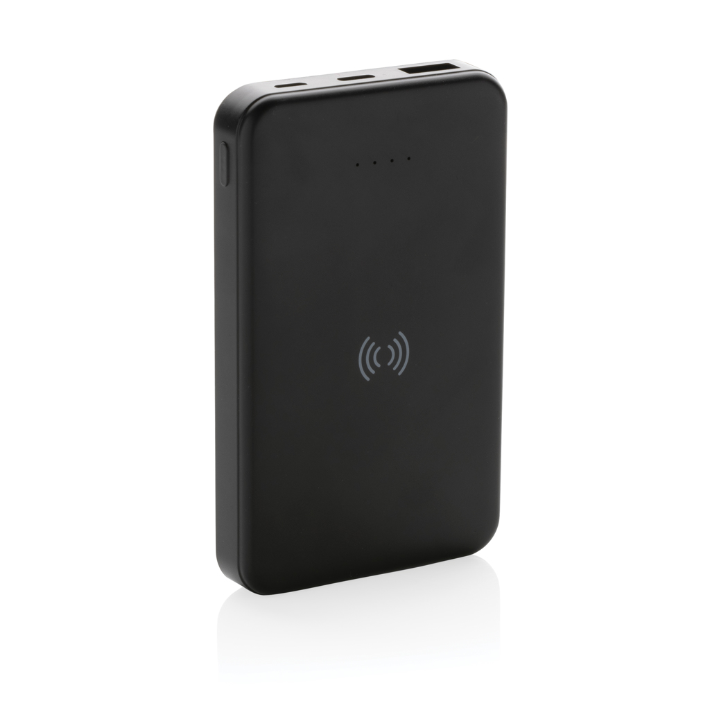 XD Collection Wireless Powerbank 5.000 mAh aus RCS-recyceltem ABS, mit Logo veredelbar