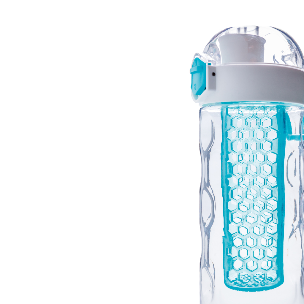 XD Xclusive Honeycomb Aromaflasche 700 ml türkis, Tritan BPA-frei, mit Logo bedruckbar