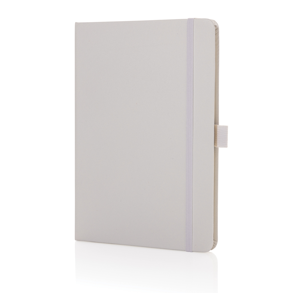 Sam A5 Notizbuch aus recyceltem Lederfaserstoff – Elegantes Eventgeschenk mit Logo Sam A5 Notizbuch aus recyceltem Lederfaserstoff – Elegantes Eventgeschenk mit Logo