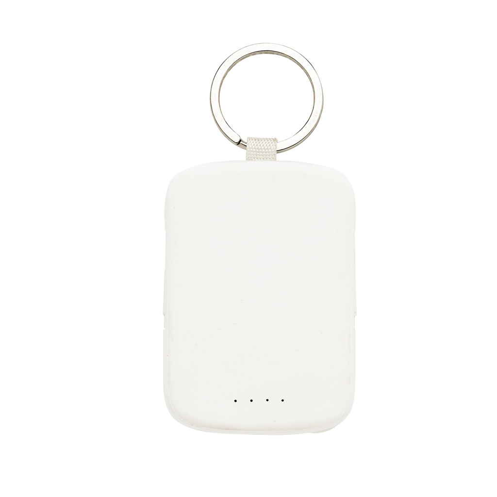 XD Collection Nexo Schlüsselanhänger-Powerbank 2.000 mAh mit Lightning- und USB-C-Kabel – bedruckbar