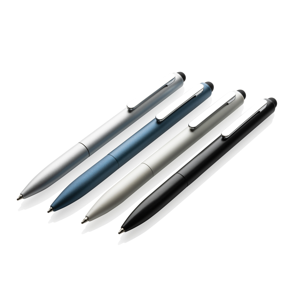 Kymi Kugelschreiber mit Stylus aus RCS-recyceltem Aluminium, bedruckbar