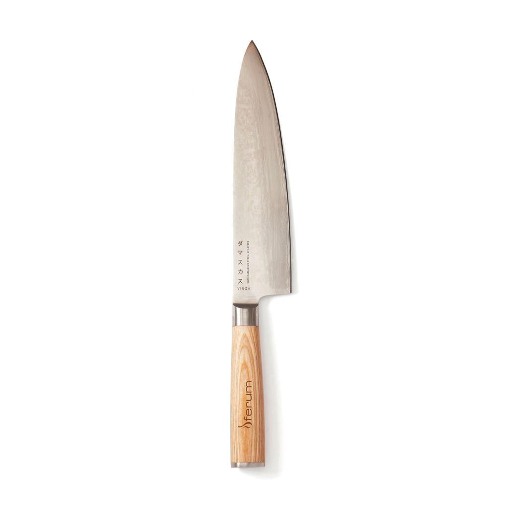 VINGA Hattasan Damascus Kochmesser mit Pakkaholz-Griff – mit Logo veredelbar