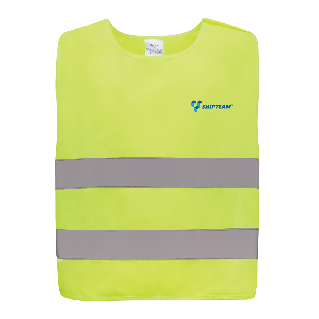Kinder-Warnweste GRS recyceltes PET 7-12 Jahre, gelb, mit Logo bedruckbar Kinder-Warnweste GRS recyceltes PET 7-12 Jahre, gelb, mit Logo bedruckbar