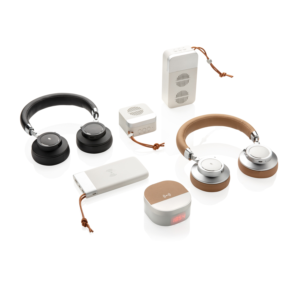Qi 5W Wireless Ladeuhr mit Aluminium – weiß Qi 5W Wireless Ladeuhr mit Aluminium – weiß