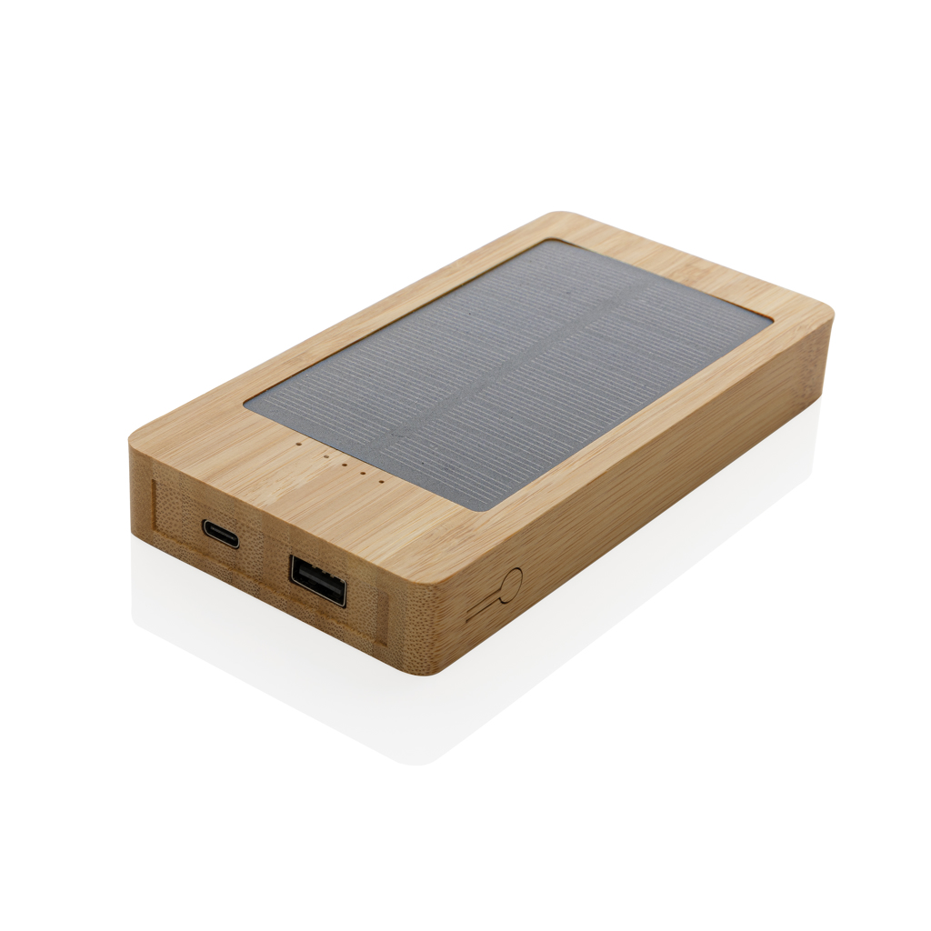 Sunwick Solar-Powerbank 10.000 mAh aus FSC-Bambus, bedruckbar