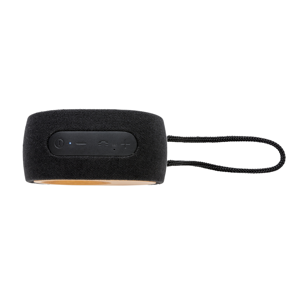 Recyceltes PET & Bambus Bluetooth Lautsprecher – schwarz