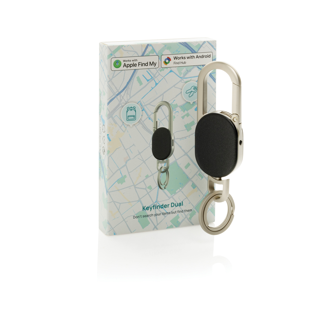 XD Collection Keyfinder Dual Schlüsselanhänger mit weltweiter Ortung, individuell bedruckbar