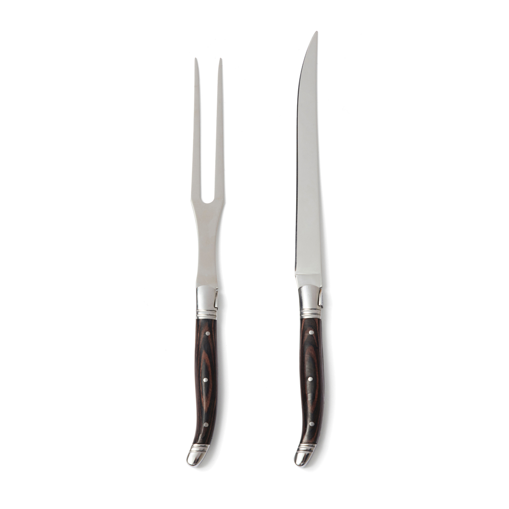 VINGA Gigaro Tranchier-Set Edelstahl/Holz, 30,5 cm – mit Lasergravur veredelbar