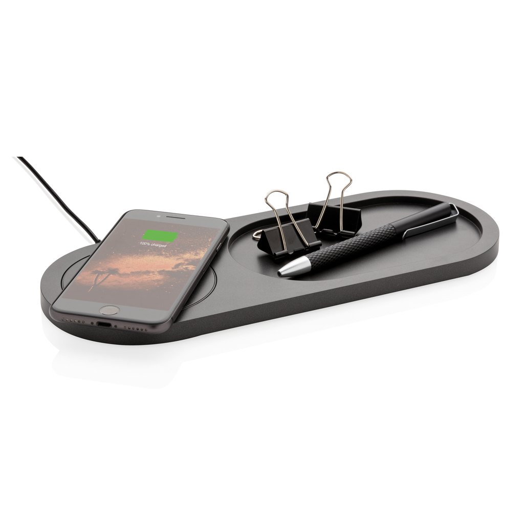 XD Xclusive Encore 10W Wireless Charger mit Schreibtisch-Ablage – Tampondruck-veredelbar