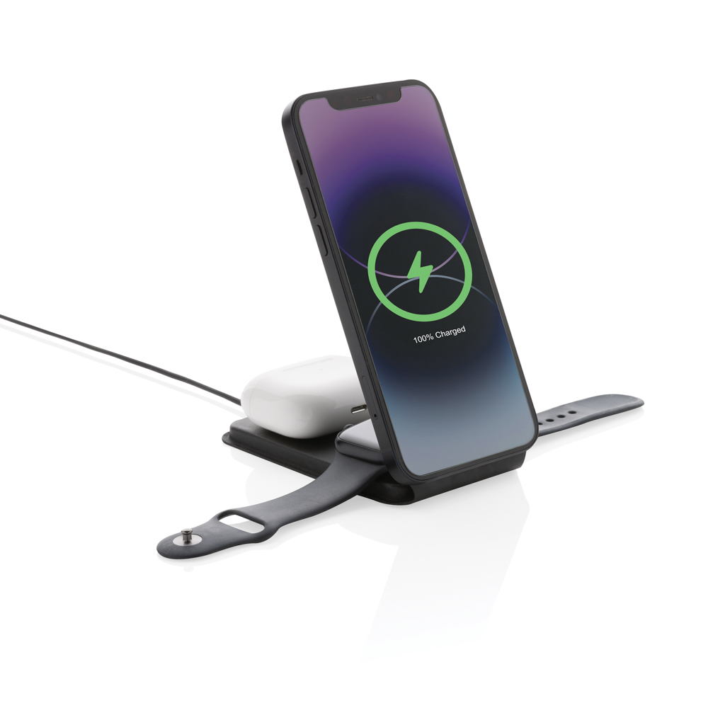 Swiss Peak 3-in-1 Wireless Charger rPU 15W magnetisch