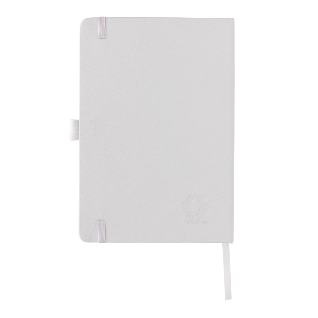 Sam A5 Notizbuch aus recyceltem Lederfaserstoff – Elegantes Eventgeschenk mit Logo Sam A5 Notizbuch aus recyceltem Lederfaserstoff – Elegantes Eventgeschenk mit Logo