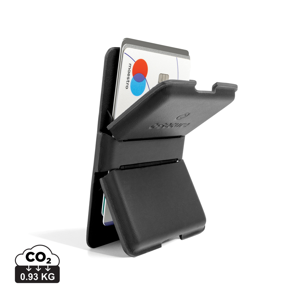 MagSafe iPhone RFID Kartenetui Ständer PU – schwarz