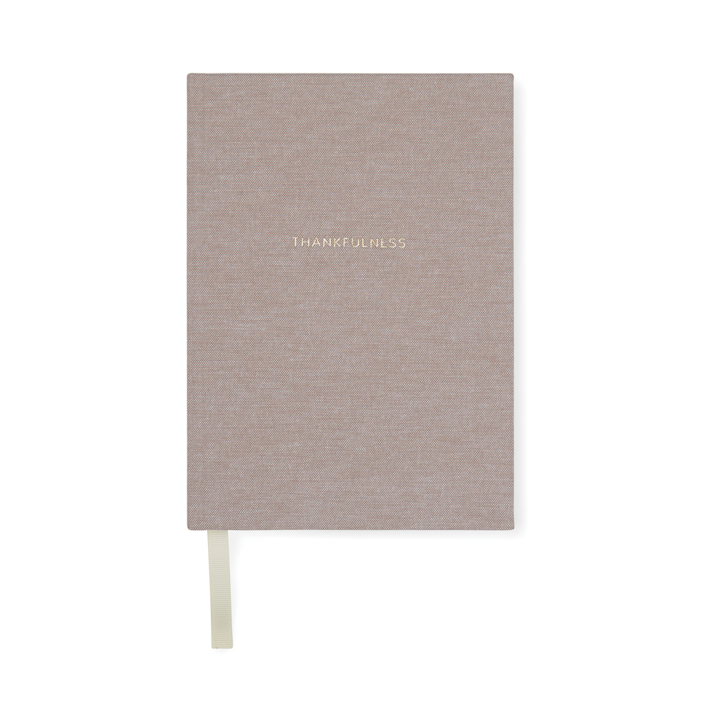 VINGA Thankfulness Dankbarkeitstagebuch A5 mit Stoffeinband, GRS-Recyclingpapier
