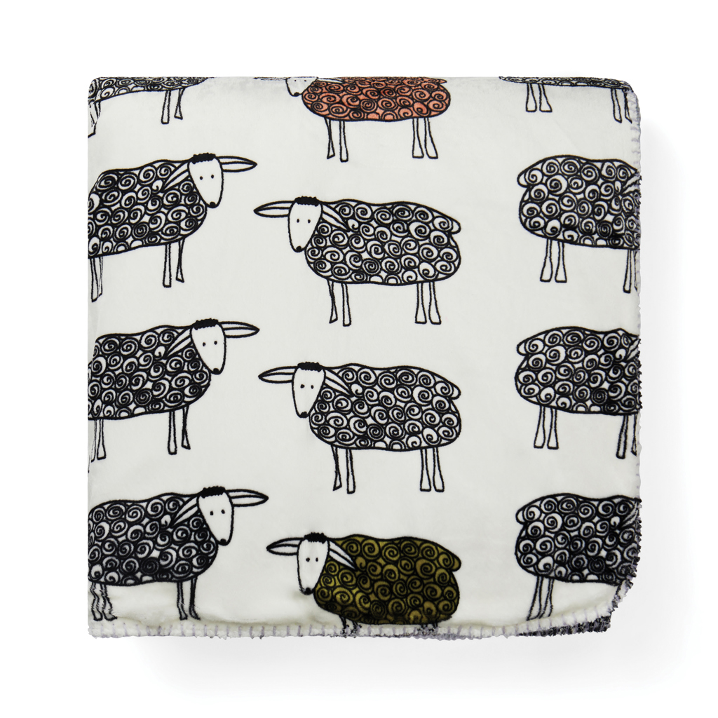 VINGA Sheep Decke aus 70 % GRS-recyceltem PET, 170×130 cm, mit Logo-Stick VINGA Sheep Decke aus 70 % GRS-recyceltem PET, 170×130 cm, mit Logo-Stick