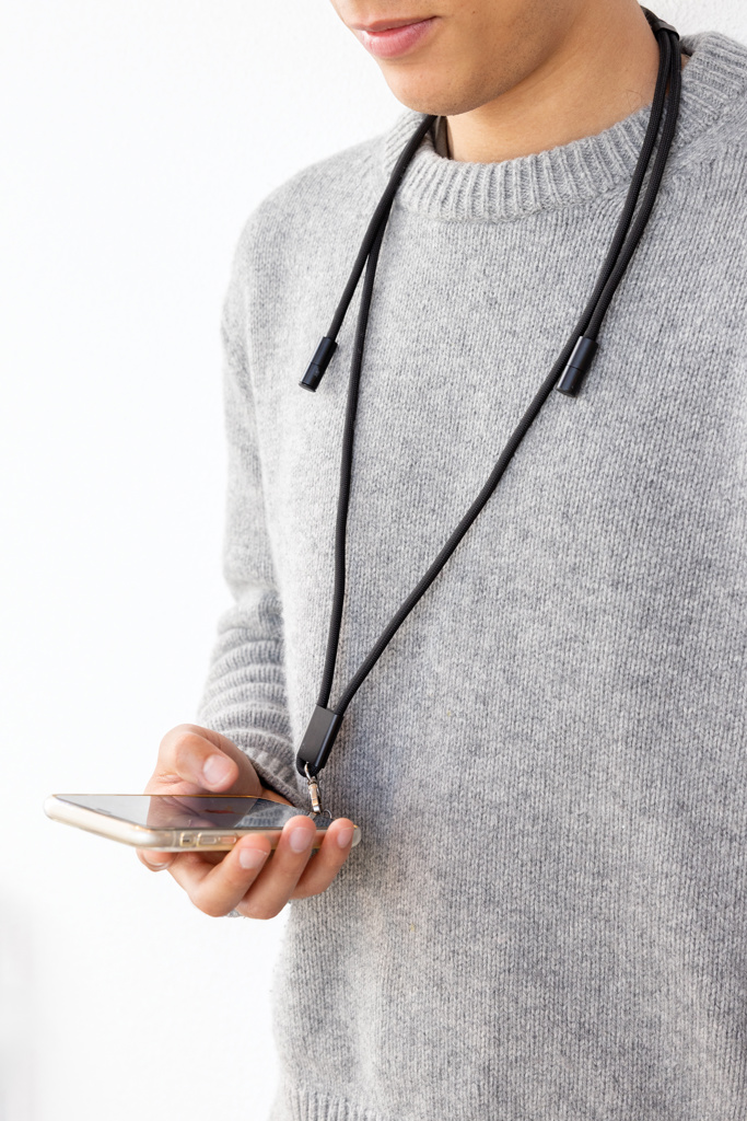 LoopAmp 160 cm USB-C-Ladekabel mit Umhängeband, 60 W, RCS rPET