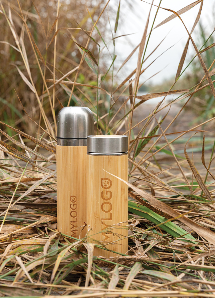 XD Collection Bambus-Vakuumflasche 300 ml — doppelwandig, auslaufsicher, mit Logo bedruckbar XD Collection Bambus-Vakuumflasche 300 ml — doppelwandig, auslaufsicher, mit Logo bedruckbar