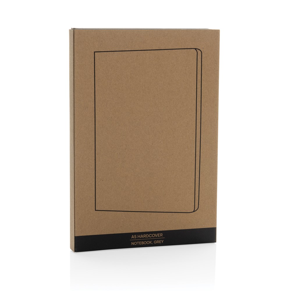 Elegantes A5 FSC Hardcover-Notizbuch creme – Ideales Eventgeschenk mit Logo