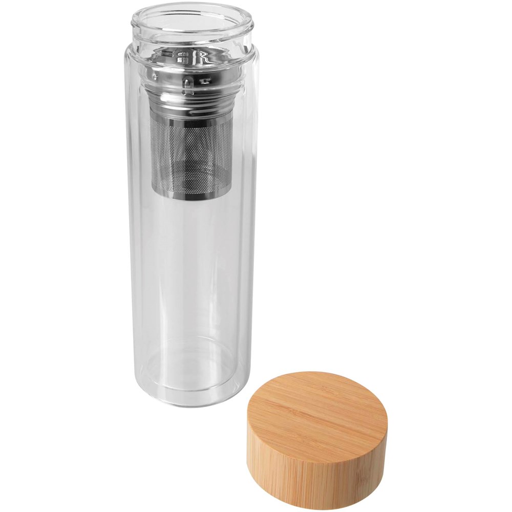 Bailey Glasflasche 400 ml mit Infuser & Bambusdeckel – Exklusives Event-Geschenk