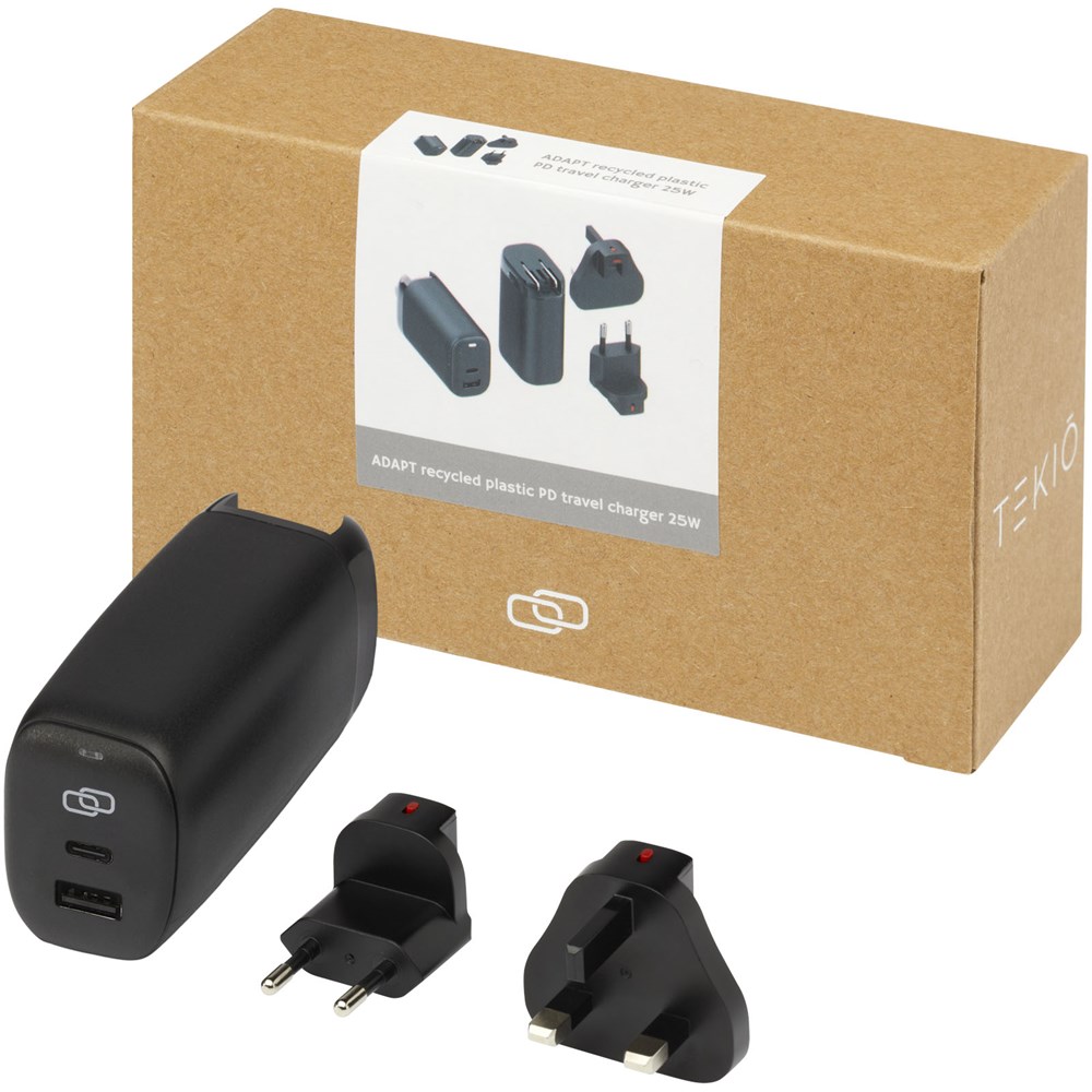 ADAPT TravelCharger 25W – Recycled Plastic Power Pro, perfekt für Events