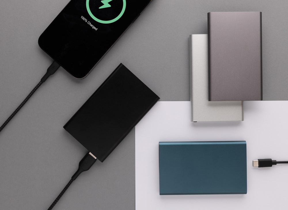 Powerbank ALU-RCS 4000mAh – Flaches Design für Events und Messen