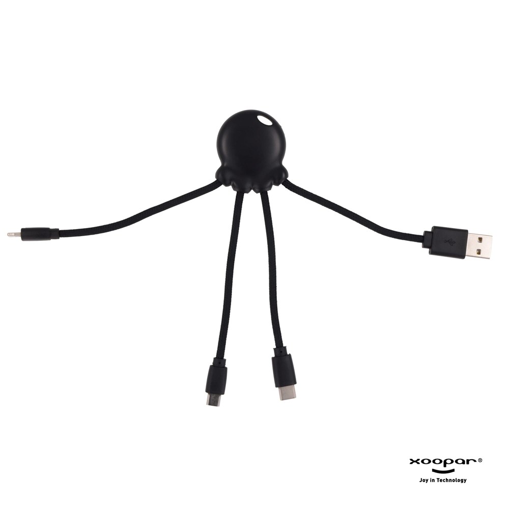 2087 | Xoopar Octopus Multiladekabel aus recyceltem Material – Praktisches Werbegeschenk mit Logo 2087 | Xoopar Octopus Multiladekabel aus recyceltem Material – Praktisches Werbegeschenk mit Logo