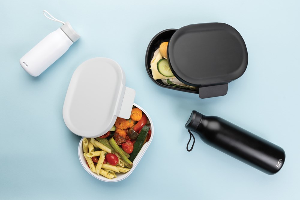 Atlas Lunchbox 700ml in Grau aus RCS recyceltem PP – Praktisches Werbegeschenk für Events