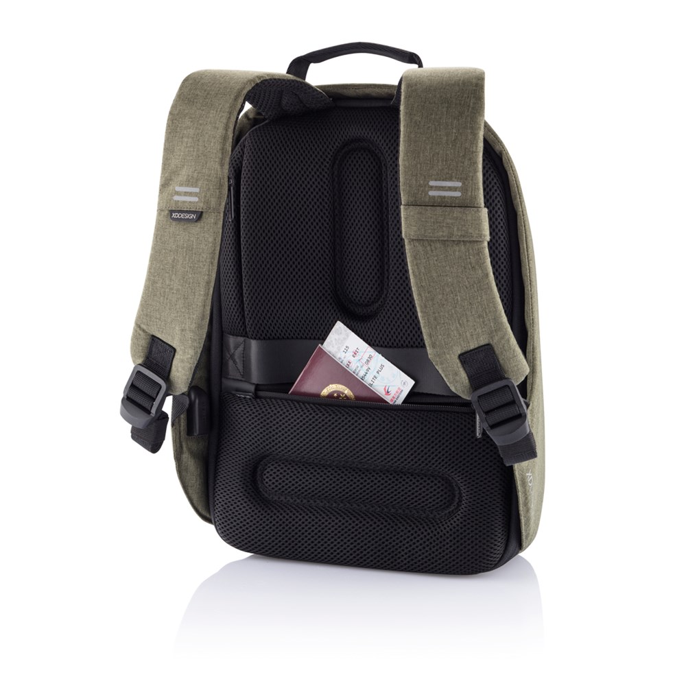 Bobby Hero Small Rucksack aus rPET mit USB – Strahlendes Werbegeschenk mit Logo