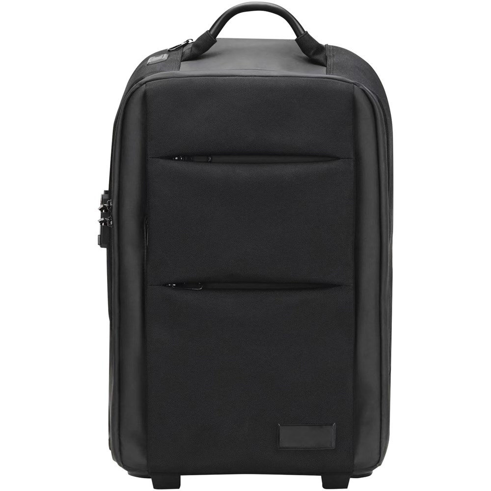 Laptop-Trolley-Rucksack aus rPET Schwarz – Innovativer Eventbegleiter mit Logo