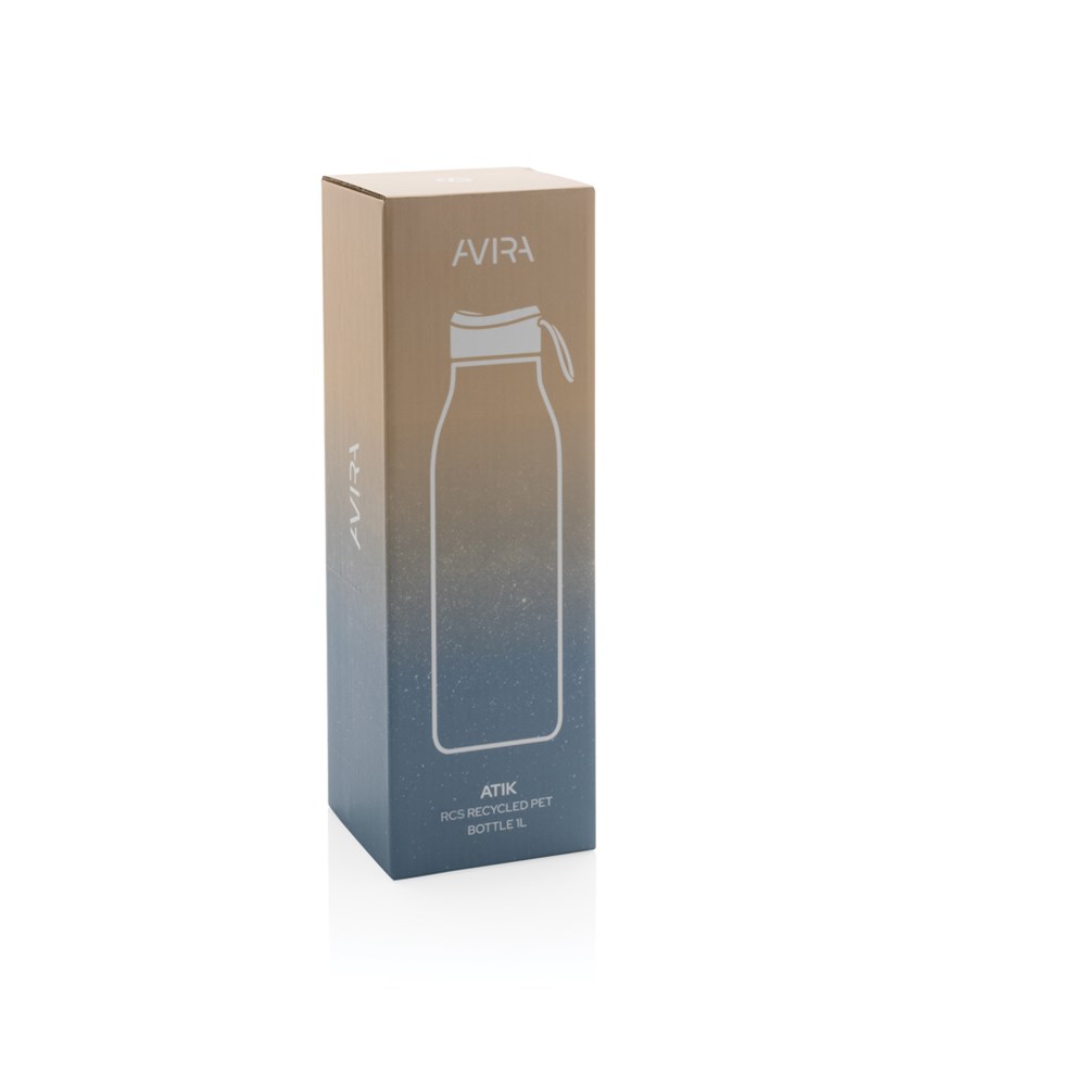 Atik RCS Flasche 1L RPET Blau – Elegantes Werbegeschenk für Events