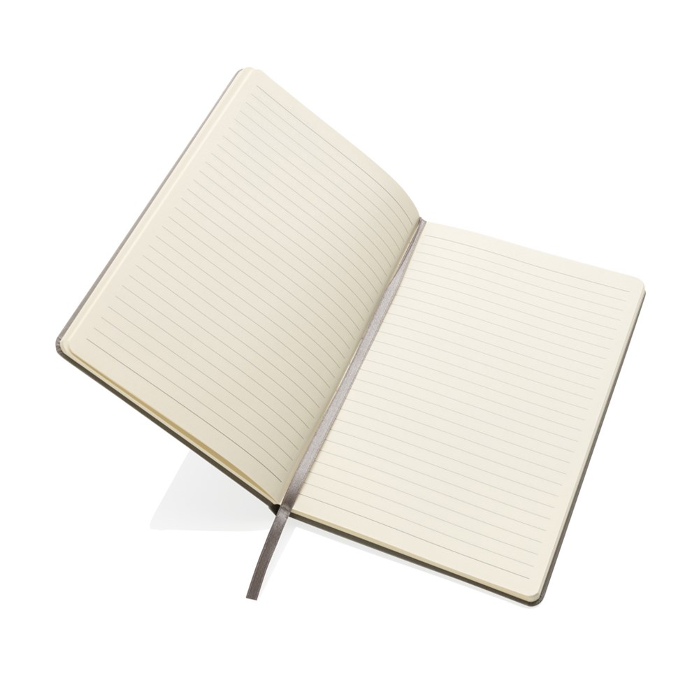 Elegantes A5 FSC Hardcover-Notizbuch creme – Ideales Eventgeschenk mit Logo