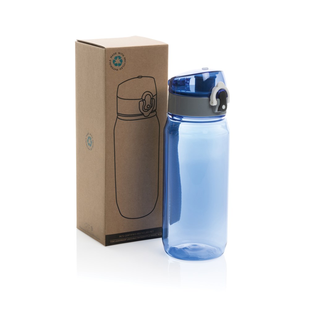 RPET AquaGrip 600ml Blau – Ideales Kundenbindungsgeschenk mit Logo