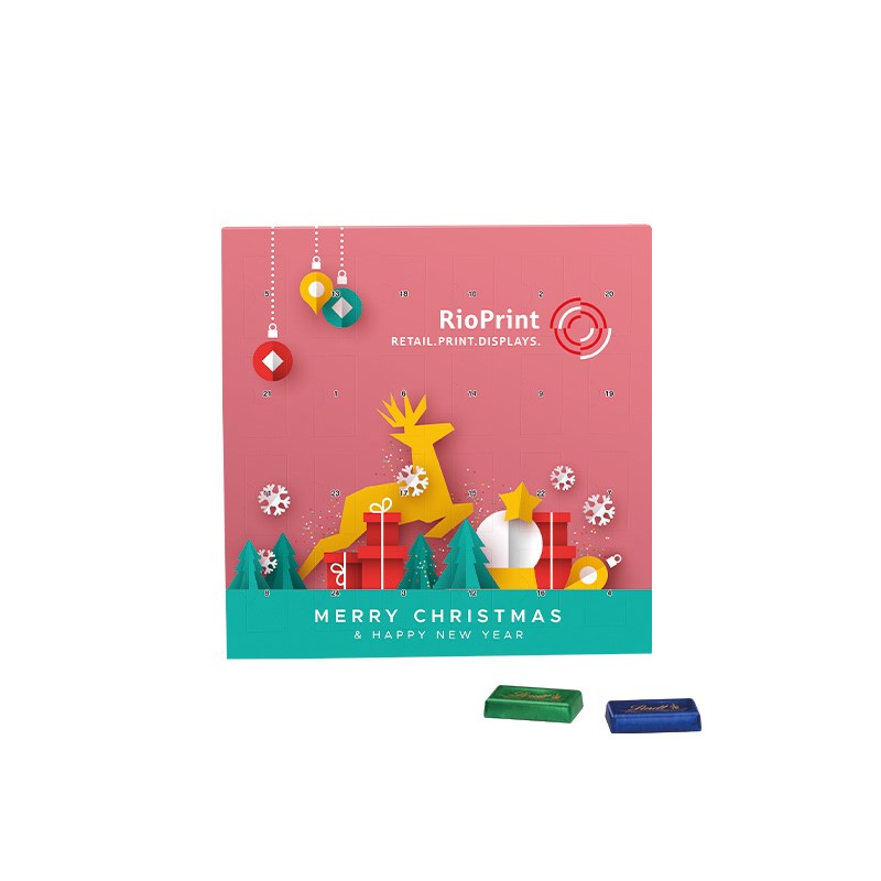 Lindt Täfelchen Adventskalender: Individuell bedrucktes Werbegeschenk mit Logo