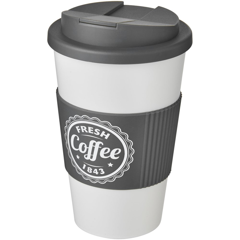 Americano® 350 ml Werbe-Isolierbecher mit Clip & Schutzring, Logo-fähig